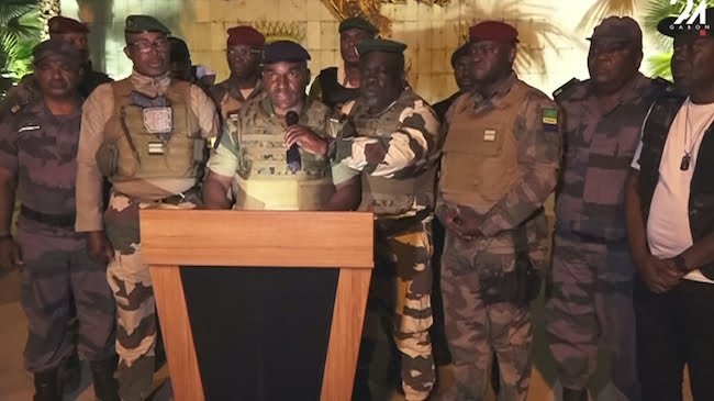 Military officers declare a coup after the incumbent President wins the disputed election.